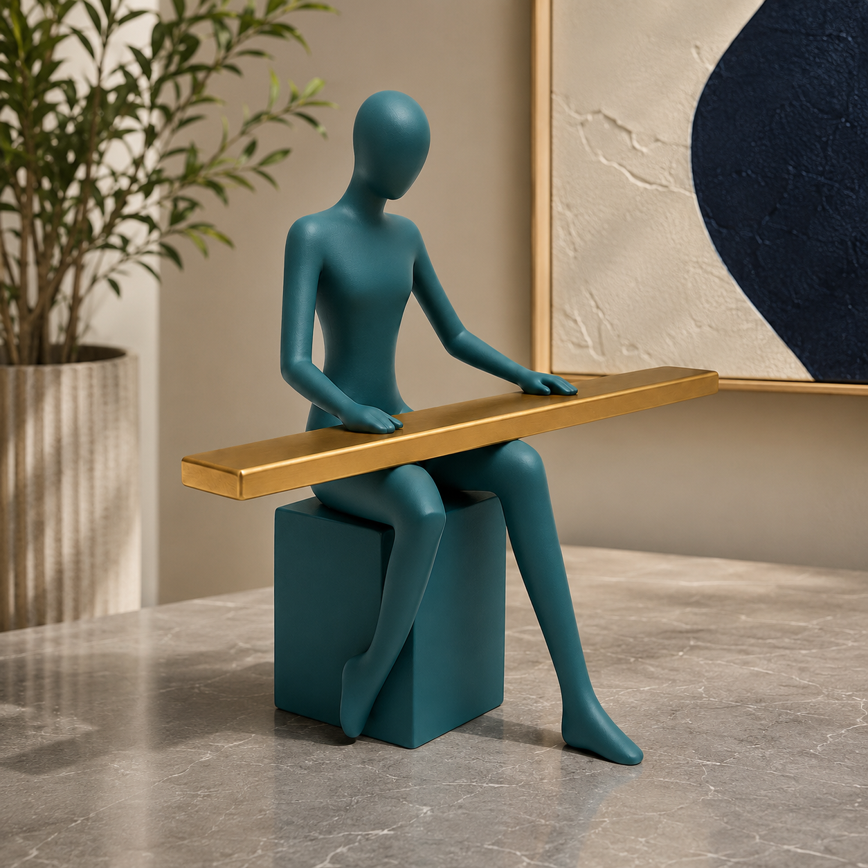 3D Modern Abstract Thinker Decorative Showpiece 6 Inch