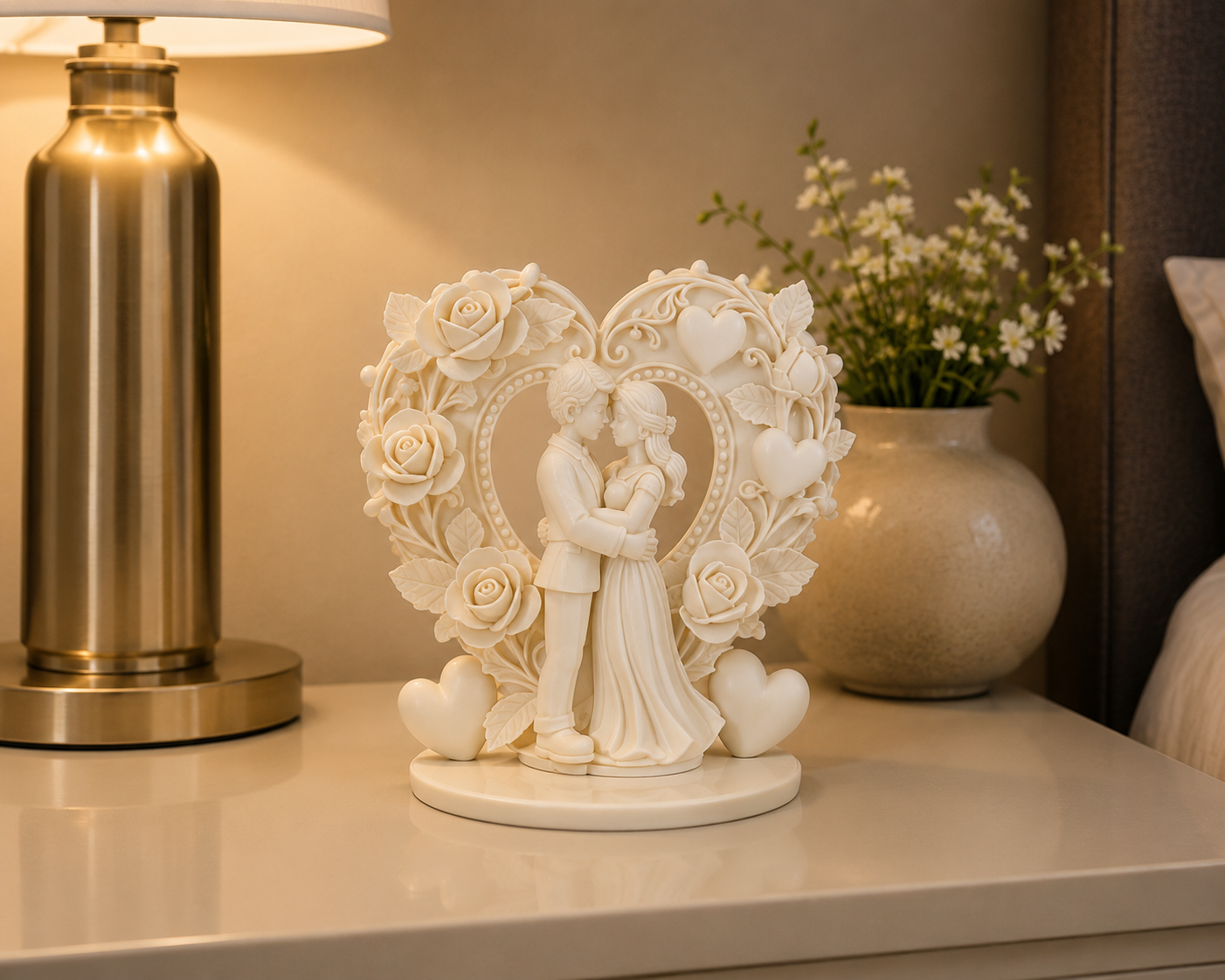 Valentine Couple Heart Newlywed Gift 3D Printed