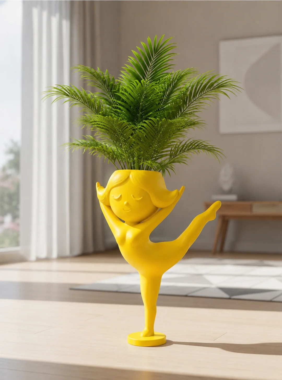 3D Printed Yoga Girl Planter Pot for Indoor Plants