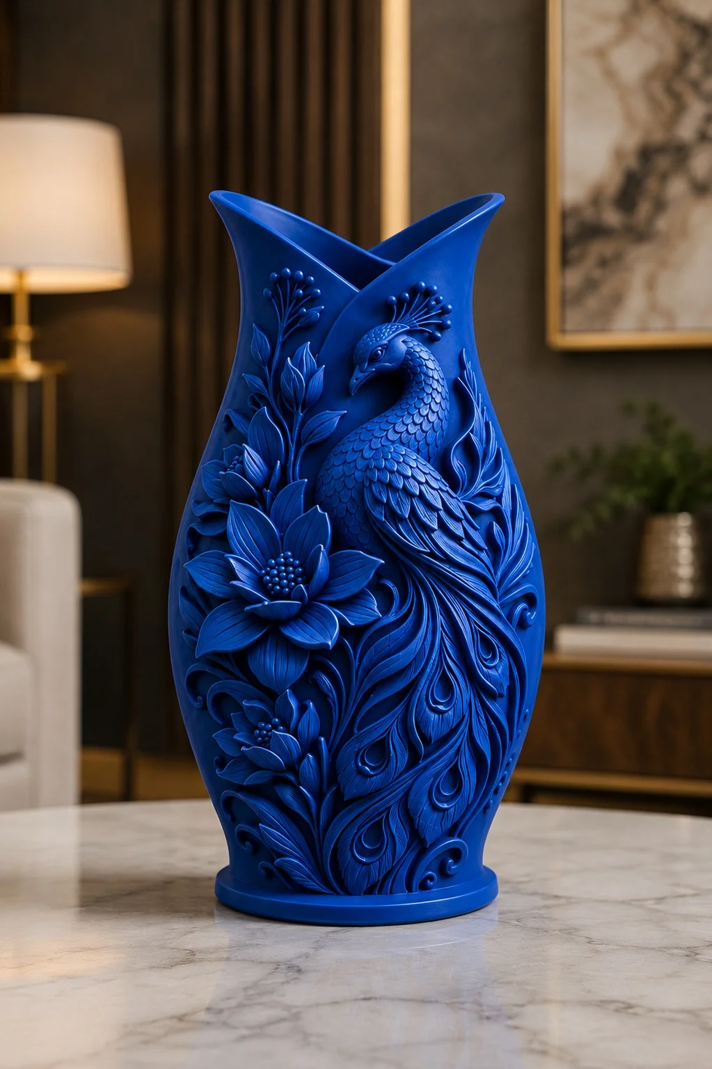 Blue Peacock Decorative Vase | My Miniature