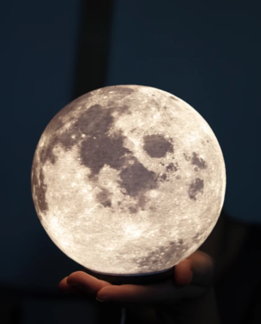 Moon Lamp Night Light 3D Printed