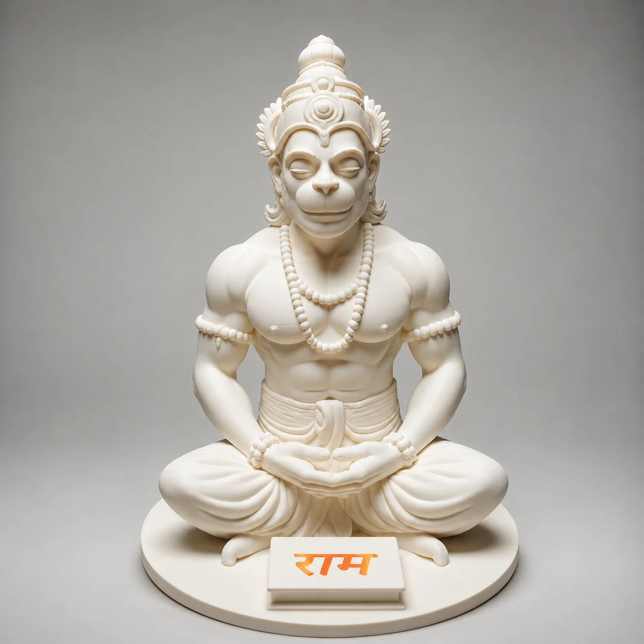 Premium 3D Printed Meditating Hanuman Statue