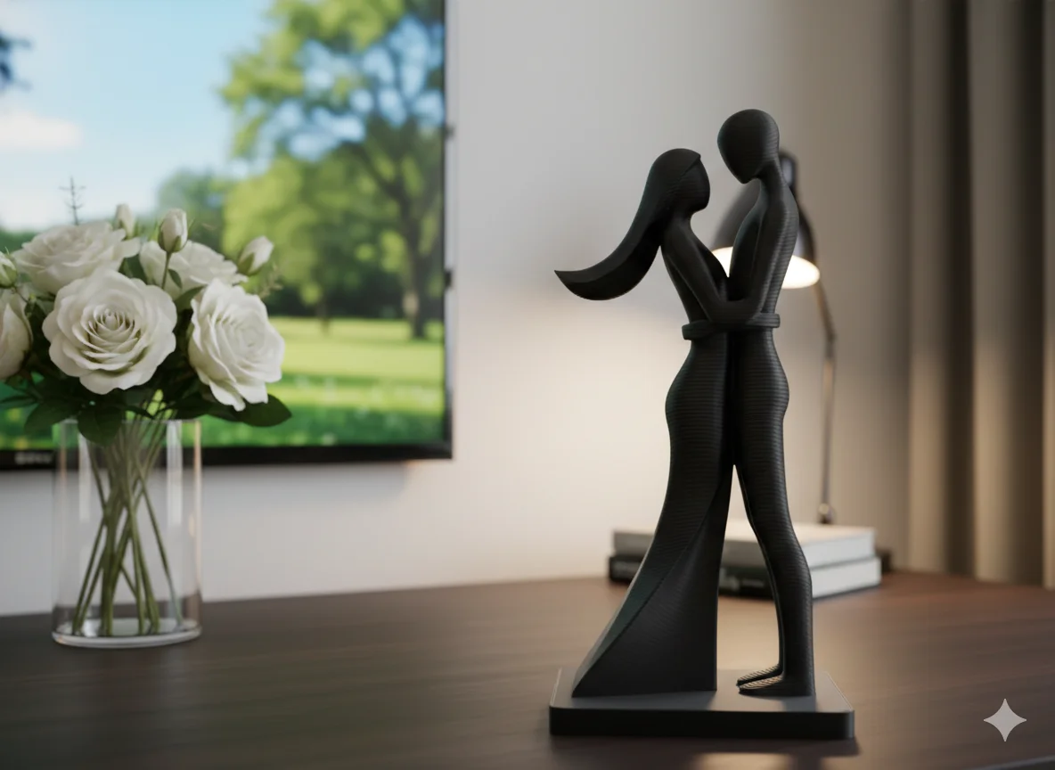 Premium 3D Printed Modern Abstract Couple Statue