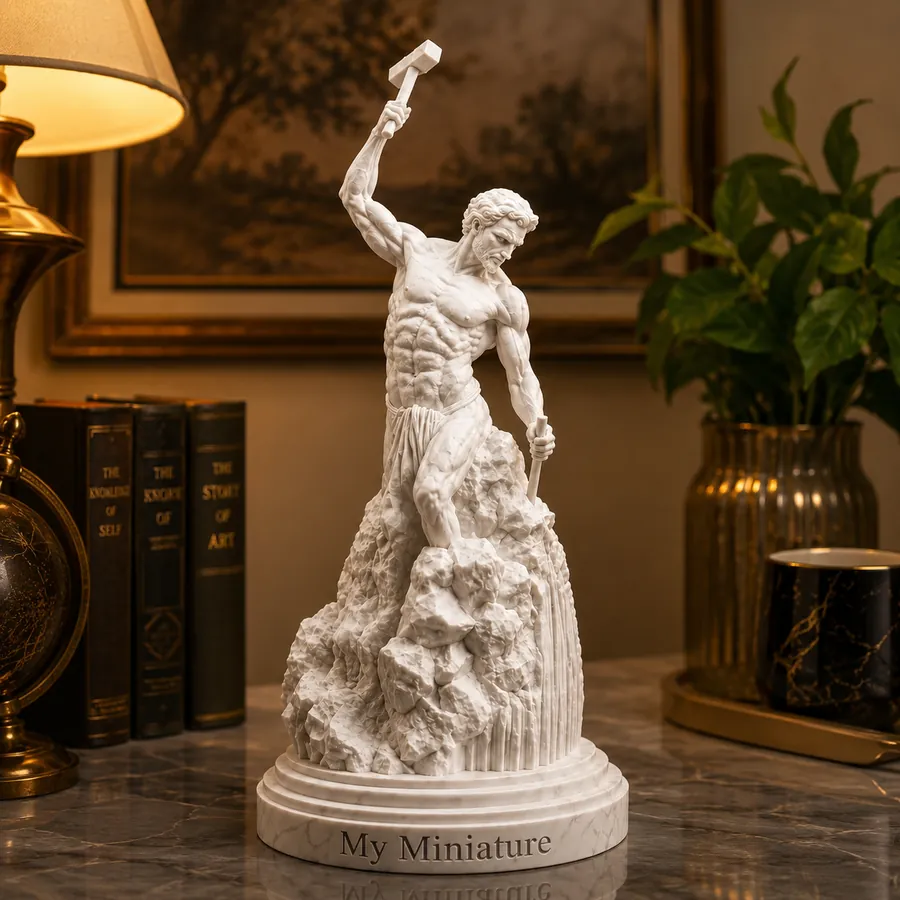 Premium 3D Printed Self Made Man Sculpture