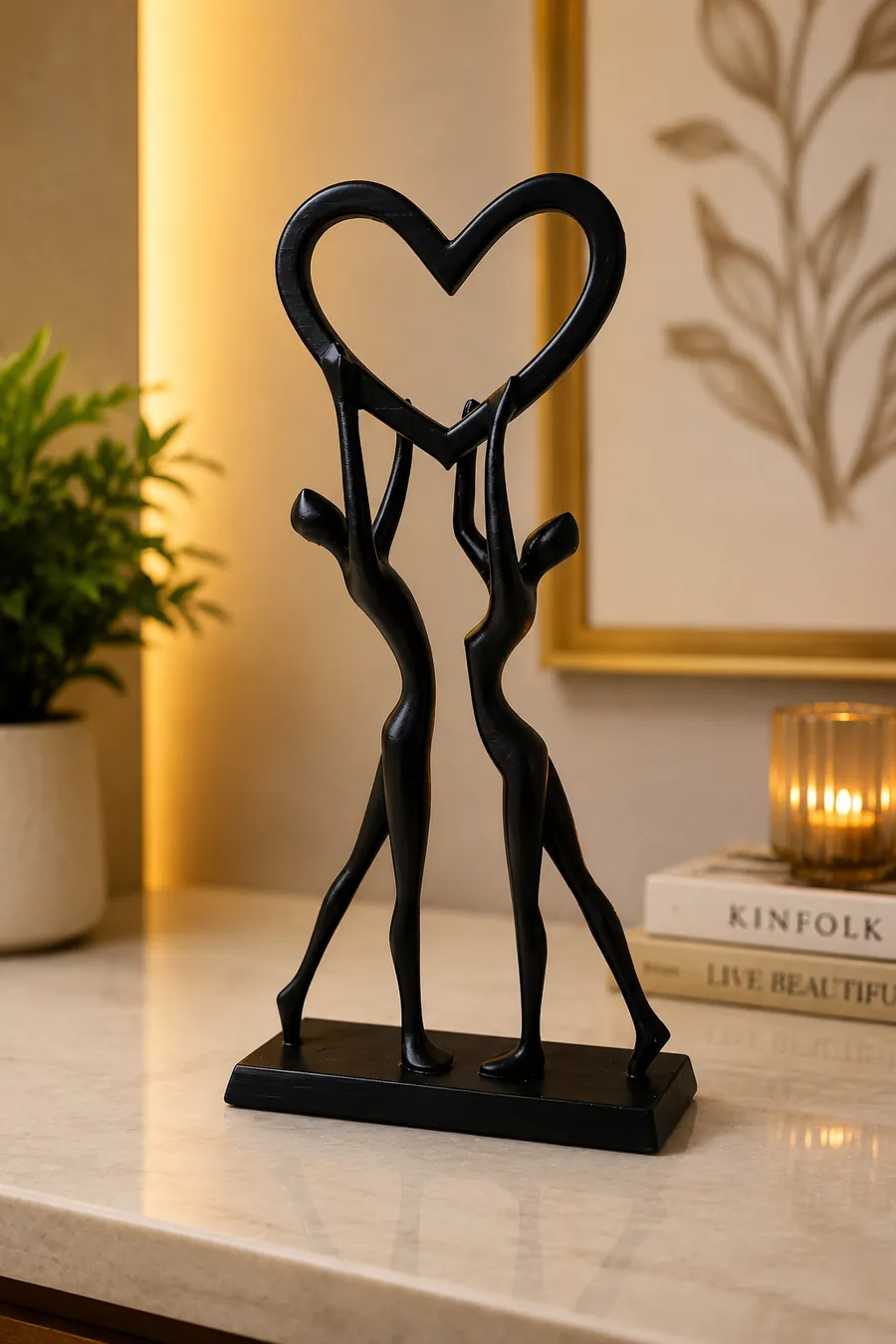 Romantic Couple Heart Decorative Showpiece